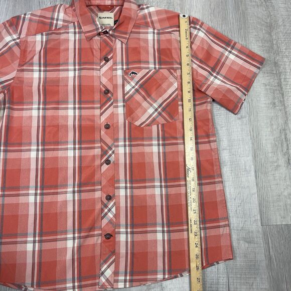 Simms Shirt Adult Men’s Medium Plaid Button Up Short Sleeve Fishing Casual J - Picture 6 of 9